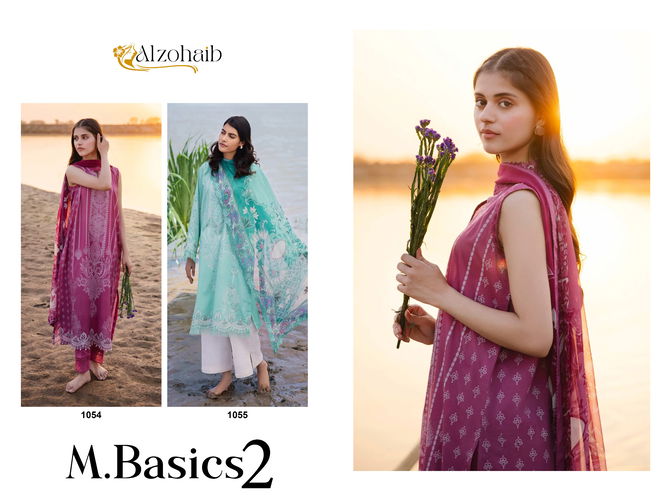 M Basics 2 By Alzohaib Embroidery Patch Cotton Pakistani Suits Wholesale Shop in Surat
